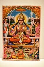 Vintage Lithograph Print Santoshi Mata Hindu Goddess The Mother Of Satisfactio