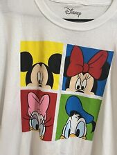 Disney Mickey Mouse Minnie Mouse Daisy and Donald Duck Shirt Size XL White  picture