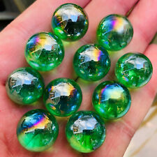 10pc green titanium quartz sphere crystal ball reiki healing 16mm+ picture