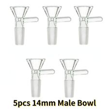 5pcs/set Clear 14MM Male Glass Bowl for Water Pipe Hookah Bong Accessories US picture