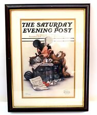 MICKEY MOUSE The Saturday Evening Post Norman Rockwell print Framed & Matted  picture