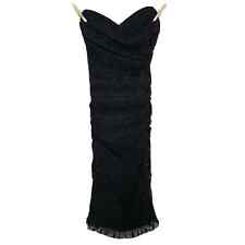 Vintage Dolce & Gabbana Dress Black Tinsel Silk Stretch Strapless 44 US 8 picture