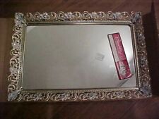 Large 1950 Metalcraft Boudoir Mirrored Vanity Tray Filigree Floral New With Box picture