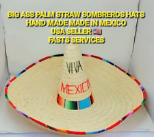 mexican extra large straw palm hat sombrero revolution picture