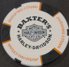 BAXTER'S HD ~ OHIO (White/Black/Orange) Harley Davidson Poker Chip picture