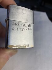 Zippo Vintage 1950’s Lighter Jack Ratzlaff FRONTLINCORP has 3 scratched crosses picture