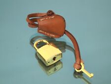 CELINE Gold Padlock Brown Pochette with Key Accessories Bag Charm Used Good picture