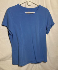 Vtg. Style & Co. Sport Cotton Stretch Cap Sleeve T-Shirt Women's Blue  XL picture