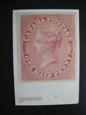 Railfans2 545) Pre-Stamped Postcard, 1857 Queen Victoria Canadian Stamp Replica picture