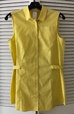 A-K-R-I-S  .punto AKRIS Yellow Sleeveless Cotton  Blouse Top Button Up , US 8 picture