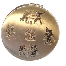 Volupte Compact Cub Scouts of America Vintage Den Mothers Round 1960s Gold Tone picture