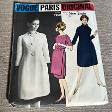 60s VOGUE PARIS ORIGINAL Sewing Pattern JEAN DESSES 1250 UNCUT Dress Coat Sz 14 picture