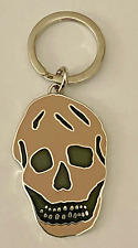 Alexander McQueen Signed Skull Keychain - Silvertone Metal and Enamel picture