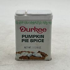 Vintage Durkee's Pumpkin Pie Spice Tin 1 7/8 Oz. Fall Thanksgiving Halloween picture