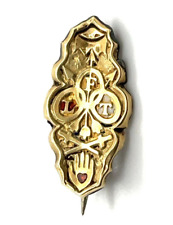 Vintage 10K Yellow Gold Odd Fellows Pin picture