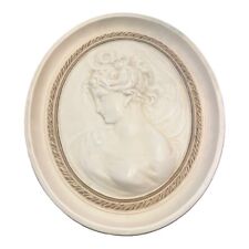 VTG Alexander Backer Chalkware 3D ABCO Wall Decor Cameo 17.5in Original Label picture