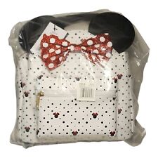 Disney Women's Multi Minnie Mouse Classic Varsity Mini Backpack NWT Bioworld picture