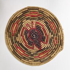 Circular Trivet 8” Woven Rattan Wicker Straw Colorful Hot Pad Butterfly Ethiopia picture