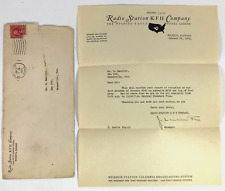 1931 Radio Station KFH Company The Wichita Eagle Kansas Signed Mailed Letter picture