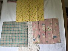 Lot 3 Vintage 50s Baby Pillow Case Ducks Pink  Mid Century Nursery Craft Buttons picture