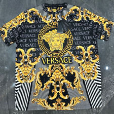 Men's Versace T Shirt Black / Gold American All Size picture