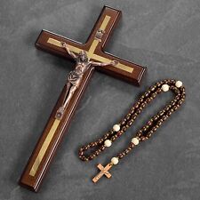 Handmade Wall Cross Wooden Catholic Wall Crucifix - Home Wall Decor picture