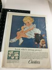 Carter's baby clothes Print Ad 1958 art illus Puppy Photographer Anthropomorphic picture
