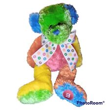 Retired M&M WORLD Colorful Plush Rainbow Bear M and M 2007 Mars M&M's Curly 2006 picture