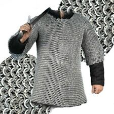 Medieval Hauberk Chainmail Costume Aluminium Full Flat Riveted Chainmail Shirt picture