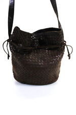 Bottega Veneta Womens Intrecciato Gold Tone Crossbody Shoulder Handbag Brown picture