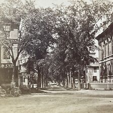 Antique 1860s Winter Street Keene New Hampshire Stereoview Photo Card V2078 picture