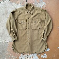 1940s VTG U.S. WWII Military Field Shirt Brown 100% Wool Men's Size: Large Rare picture