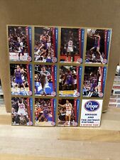 FLEER KROGER 1992-93 NBA Detroit Pistons Full 12 UnCut Sheet Trading Card Set picture