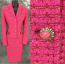 BEAUTIFUL St John collection knit pink jacket skirt suit size 2 picture