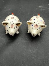 Vintage MCM pig piggy salt and pepper shakers S&P  Made in Japan Gold Accents  picture