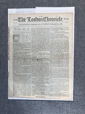 THE LONDON CHRONICLE 18TH FEBRUARY 1786 GEORGE 3rd ORIGINAL NEWSPAPER picture