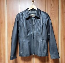Harley-Davidson Black Leather Jacket Womens Size XL a-x picture