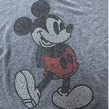 Disney Park Woman’s Mickey Mouse Studded Shirt Size M Gray picture