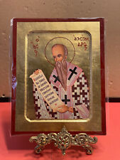 Greek Russian Orthodox Handmade Wooden Cared Icon Saint Alexander – 7.48x9.45In picture