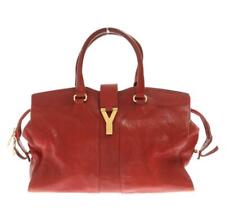 Yves Saint Laurent YSL Cabas Handbag Shoulder Bag Red Leather Gold Gold Logo picture