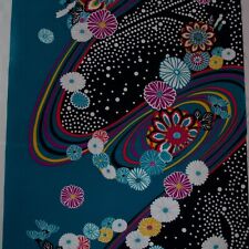 Kenzo authentic mulberry crepe silk  fabric Logo Dots Flowers 170 x 35cm picture
