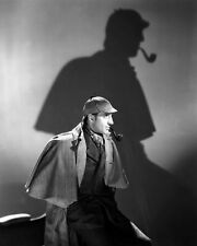 Basil Rathbone as Sherlock Holmes with shadow on wall behind him 24x30 Poster picture