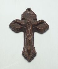 Unique Vintage Wood Composite Jesus on Cross Pendant picture