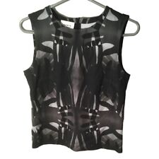 Akris Punto Black Overlapping Handprint Jersey Top Size 10 picture