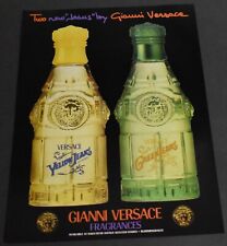 1996 Print Ad Gianni Versace Fragrances Yellow Jeans Woman Green Man Style art picture
