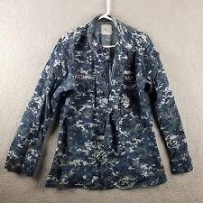 US Navy Womens Blue Digital Camo Working Blouse Uniform Shirt Medium X-Long picture
