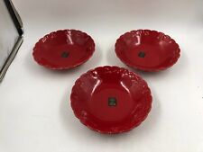 Maioliche Jessica Ceramic 9in Christmas Red Pasta Bowl Set of 3 AA02B38015 picture