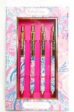 Lilly Pulitzer Aquadesiac Ink Pen Set of 4 Pink Blue Multi Black Ink New in Box  picture