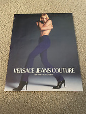 Vintage 1997 GIANNI VERSACE JEANS COUTURE Print Ad 1990s SHIRTLESS FEMALE MODEL picture