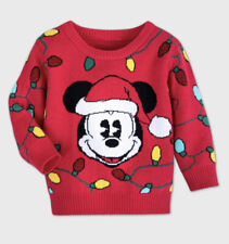 Disney Store Mickey Mouse & Friends Red Holiday Sweater for Baby Boy Sz 6-9M  picture